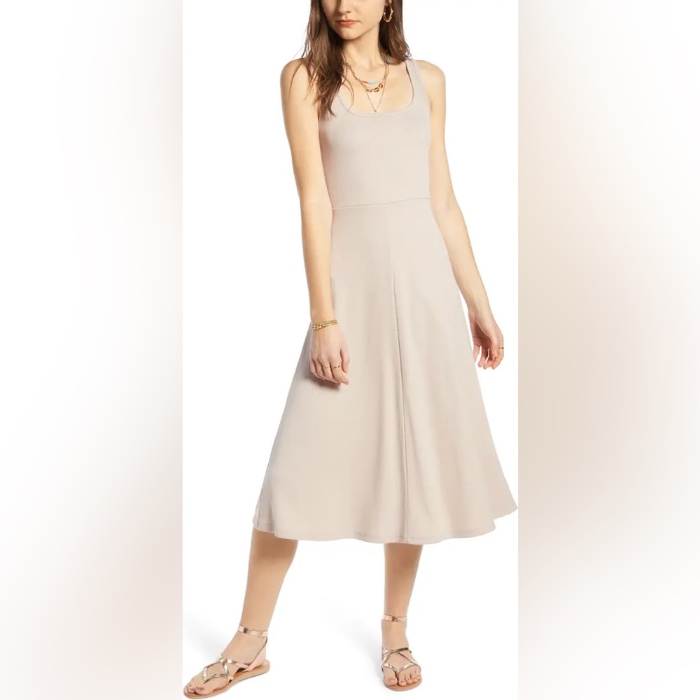 TREASURE & BOND A-Line Tank Midi Dress Yellow Whip